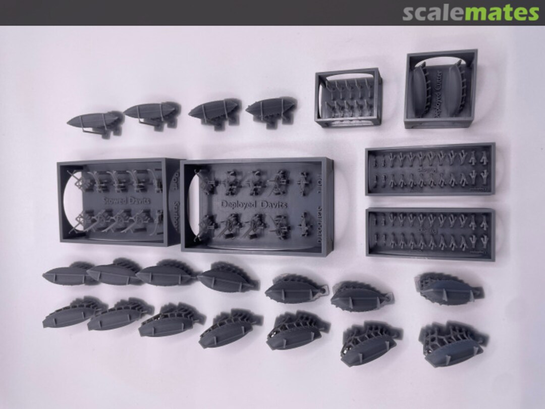 Boxart Titanic Boat and Davit Set with deployed Cutters 350-1 Tom's Modelworks Boxart Titanic Boat and Davit Set with deployed Cutters 350-1 Tom's Modelworks