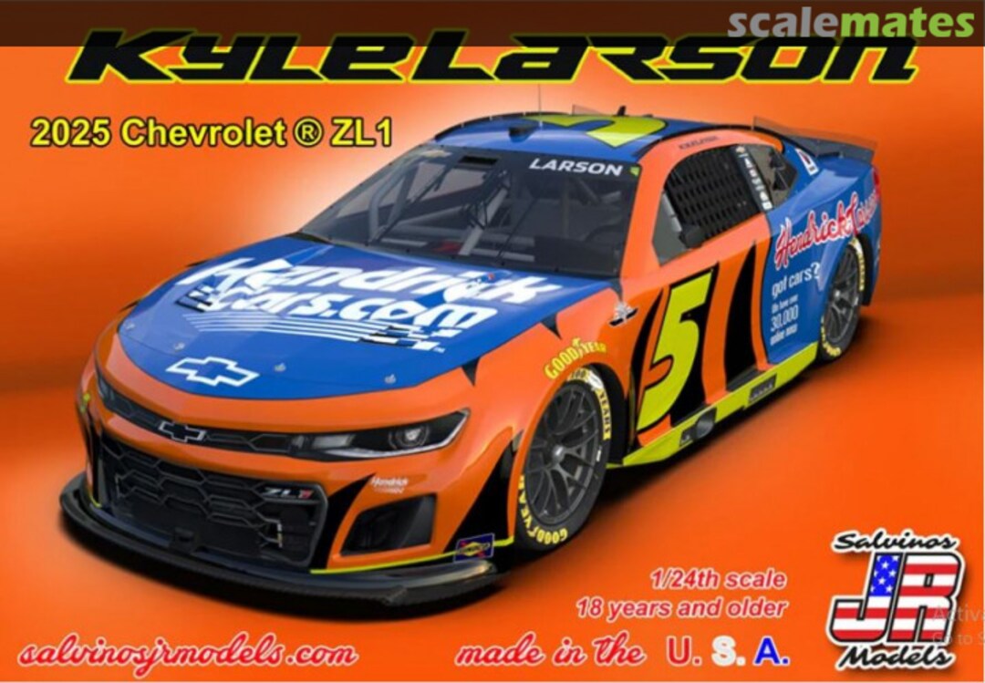 Boxart Kyle Larson 2025 Chevrolet Camaro ZL1 HMC2025KLDA Salvinos JR Models Boxart Kyle Larson 2025 Chevrolet Camaro ZL1 HMC2025KLDA Salvinos JR Models