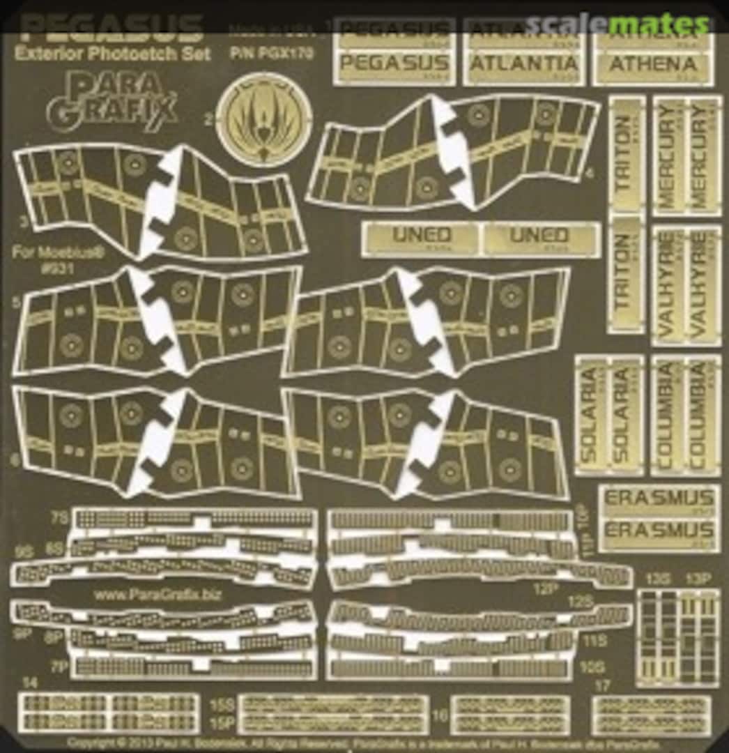 Boxart Battlestar Pegasus Exterior Photoetch Set PGX170 ParaGrafix Modeling Systems Boxart Battlestar Pegasus Exterior Photoetch Set PGX170 ParaGrafix Modeling Systems