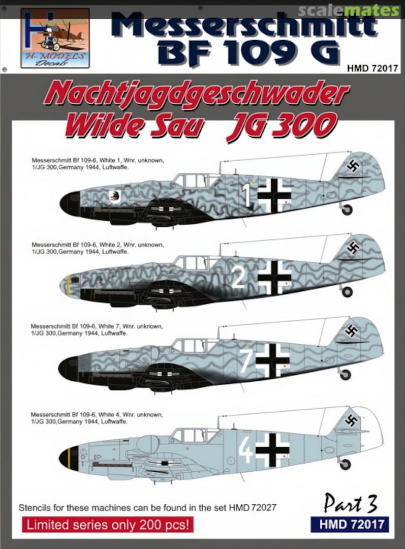Boxart Messerschmitt Bf 109 G HMD72017 H-Models Decals Boxart Messerschmitt Bf 109 G HMD72017 H-Models Decals