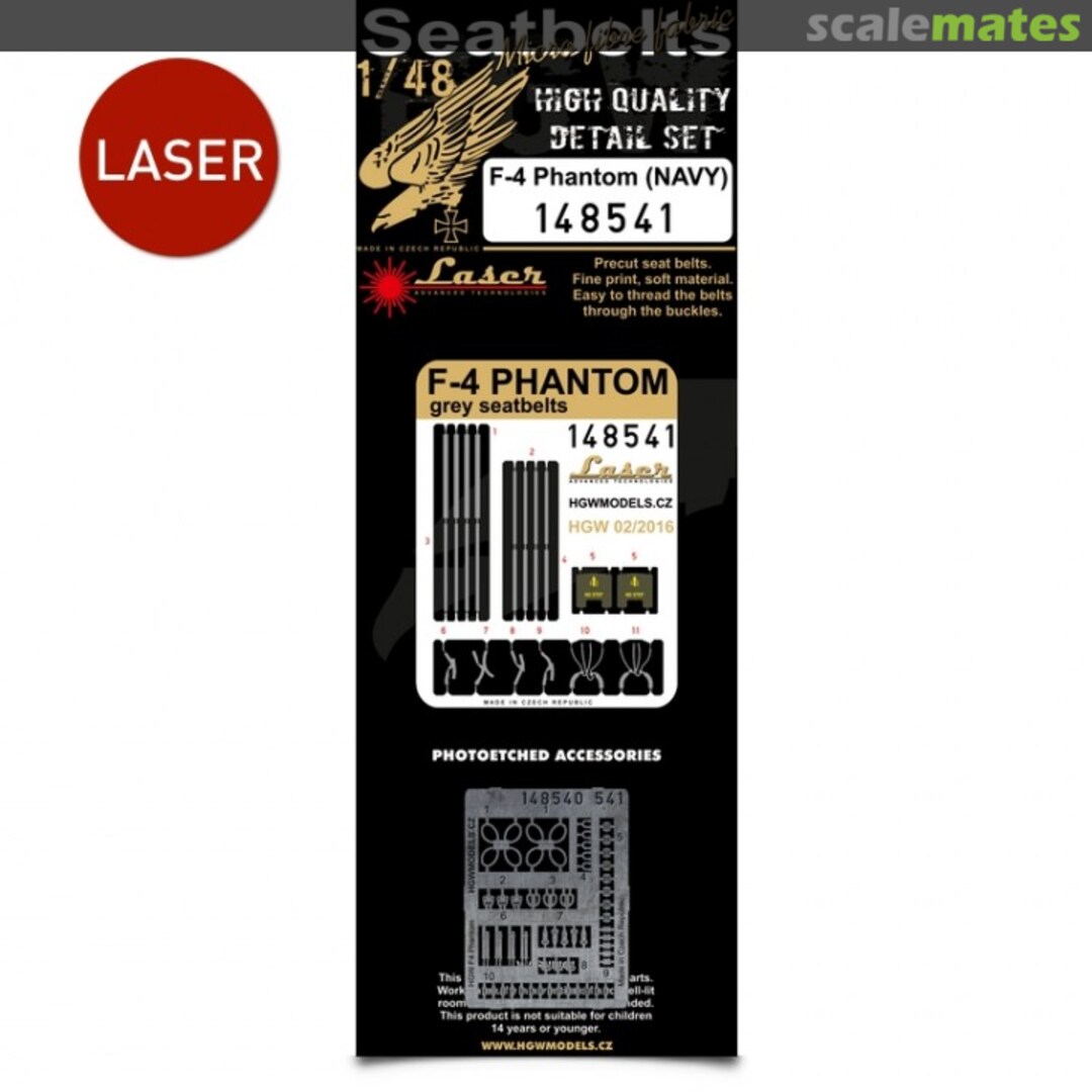 Boxart F-4 Phantom (NAVY) - Seatbelts 148541 HGW Models
