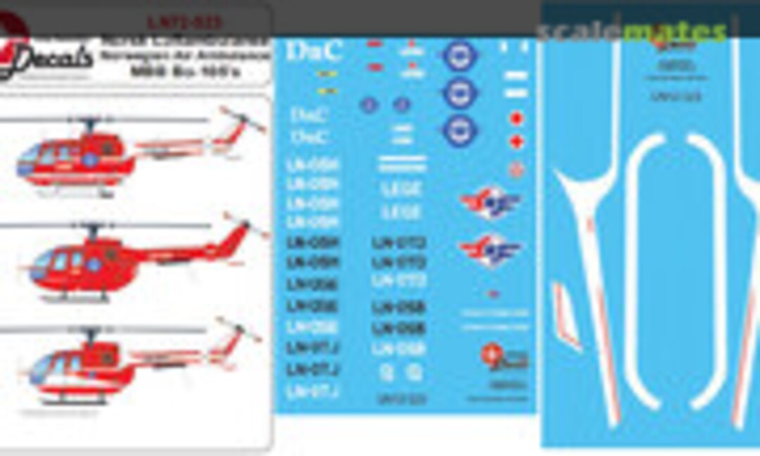 1:72 Norsk Luftambulanse MBB Bo-105 (Lima November Decals LN72-523) LN72-523