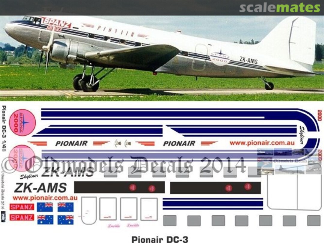 Boxart Pionair DC-3 OMD0451C Oldmodels Decals Boxart Pionair DC-3 OMD0451C Oldmodels Decals