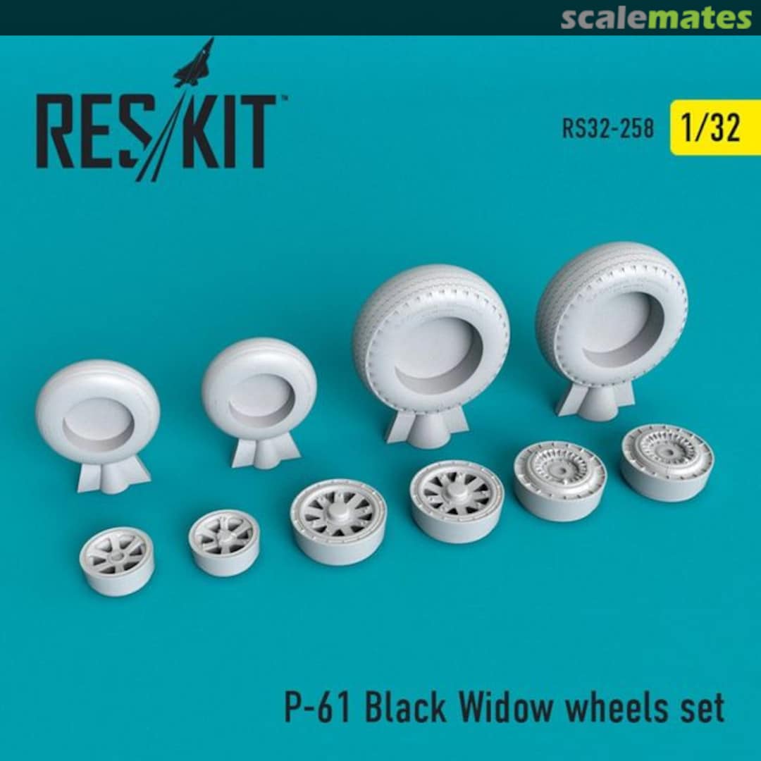 Boxart P-61 Black Widow - wheels set RS32-0258 ResKit Boxart P-61 Black Widow - wheels set RS32-0258 ResKit