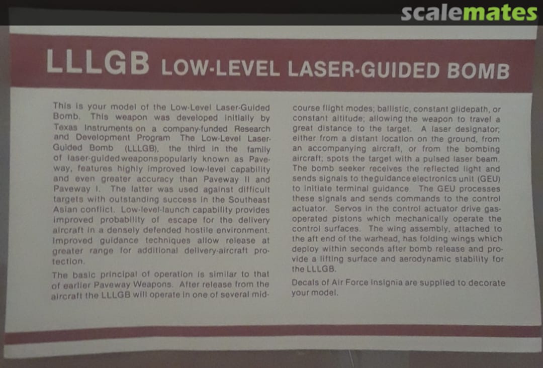 Boxart LLLGB Low-Level Laser Guided Bomb Texas Instruments Boxart LLLGB Low-Level Laser Guided Bomb Texas Instruments
