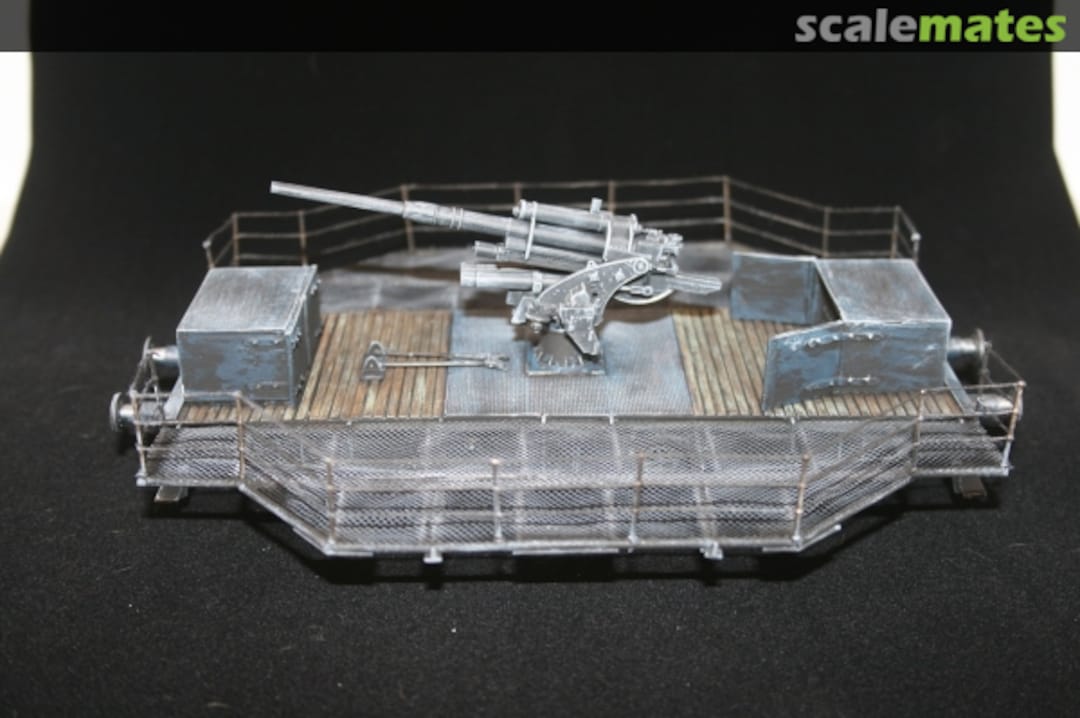 Boxart conversion for Verlinden 2348 50 ton flatbed in a 8,8cm antiaircraft waggon without gun and waggon NWC 018 Nordwind Boxart conversion for Verlinden 2348 50 ton flatbed in a 8,8cm antiaircraft waggon without gun and waggon NWC 018 Nordwind