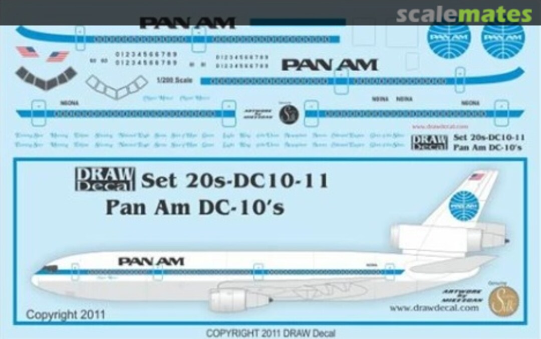 Boxart Pan Am DC-10s 20-DC10-11 Draw Decal