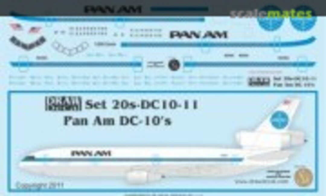 1:200 Pan Am DC-10s (Draw Decal 20-DC10-11) 20-DC10-11