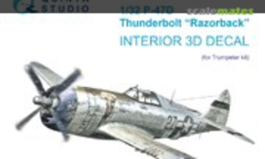 1:32 P-47D Thunderbolt "Razorback" interior 3D decals (Quinta Studio QD32136) QD32136