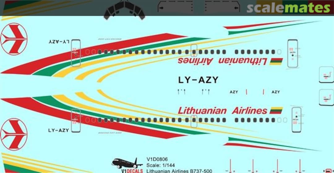 Boxart Lithuanian Airlines Boeing 737-500 V1D0806-144 V1 Decals Boxart Lithuanian Airlines Boeing 737-500 V1D0806-144 V1 Decals