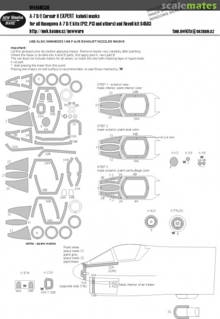 Boxart A-7 D/E Corsair II EXPERT kabuki masks NWAM0336 New Ware Boxart A-7 D/E Corsair II EXPERT kabuki masks NWAM0336 New Ware
