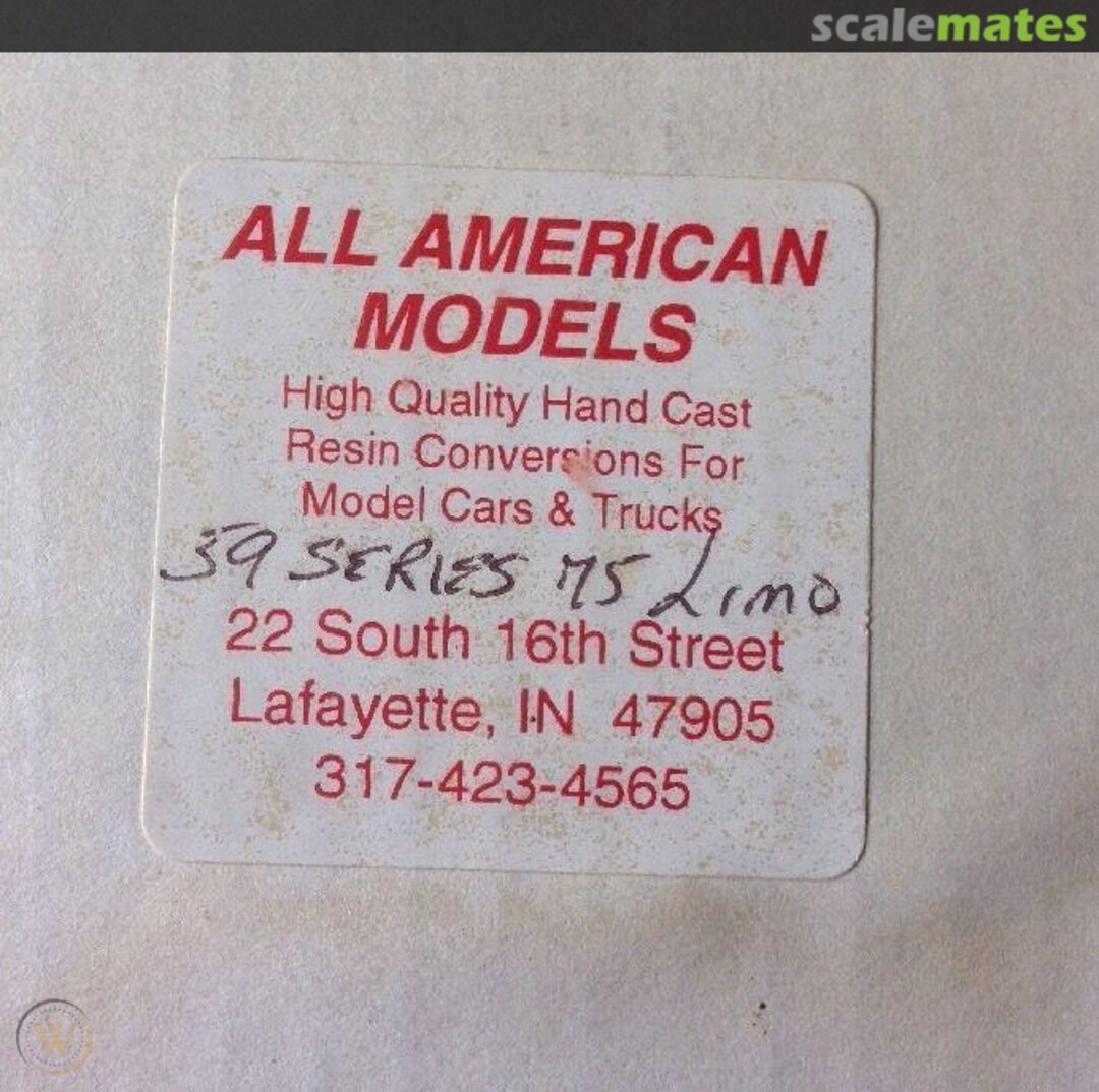 Boxart 1959 Cadillac Series 75 Limousine All American Models Boxart 1959 Cadillac Series 75 Limousine All American Models