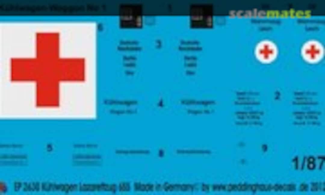 1:87 Kühlwagen Lazarettzug 655 (Peddinghaus-Decals EP 2630) EP 2630