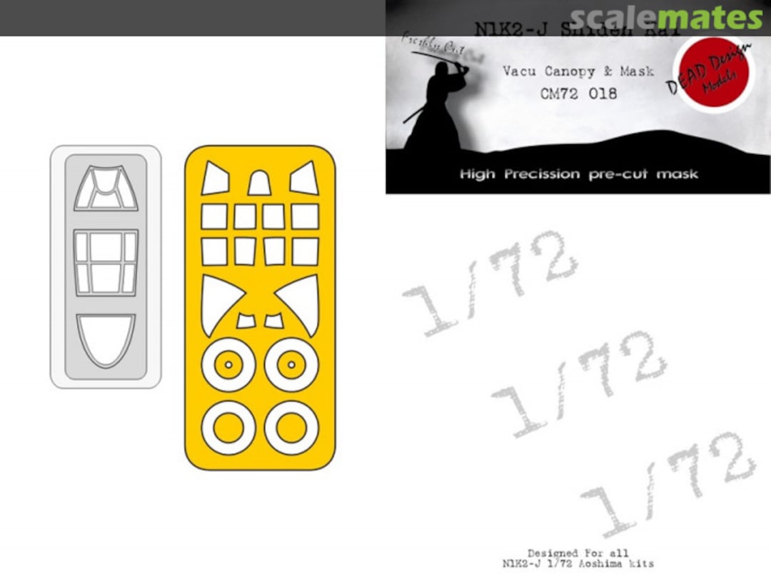 Boxart N1K2-J Shiden Kai - Vacu Canopy & Mask CM72018 DEAD Design Models Boxart N1K2-J Shiden Kai - Vacu Canopy & Mask CM72018 DEAD Design Models