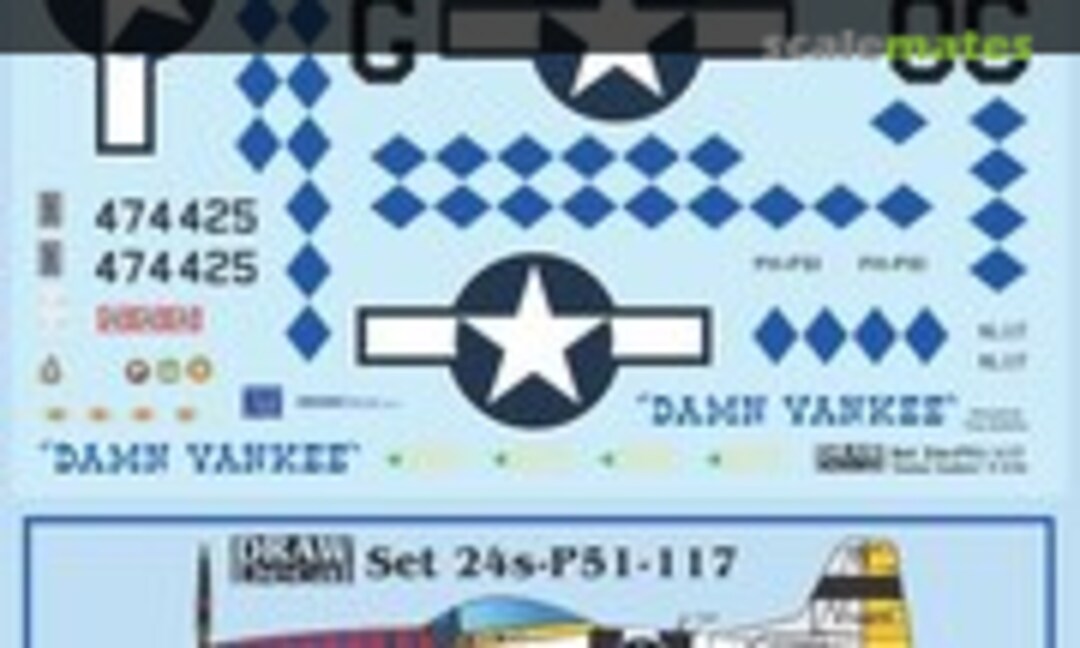 1:24 “Damn Yankee” P-51D (Draw Decal 24-P51-117) 24-P51-117