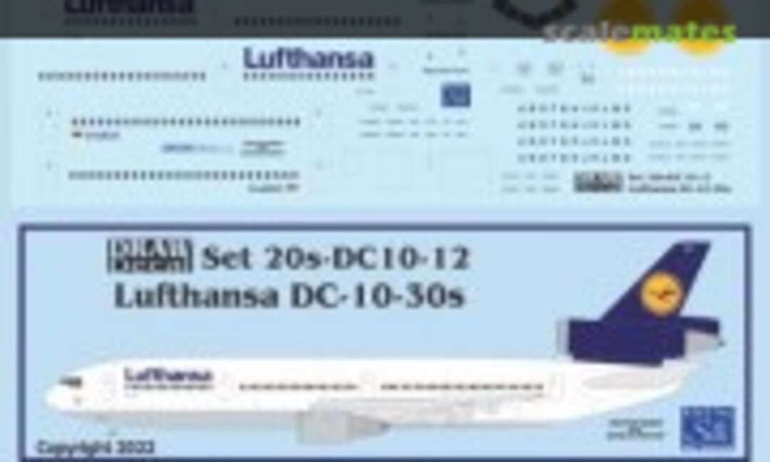 1:200 Lufthansa DC-10-30s (Draw Decal 20-DC10-12) 20-DC10-12