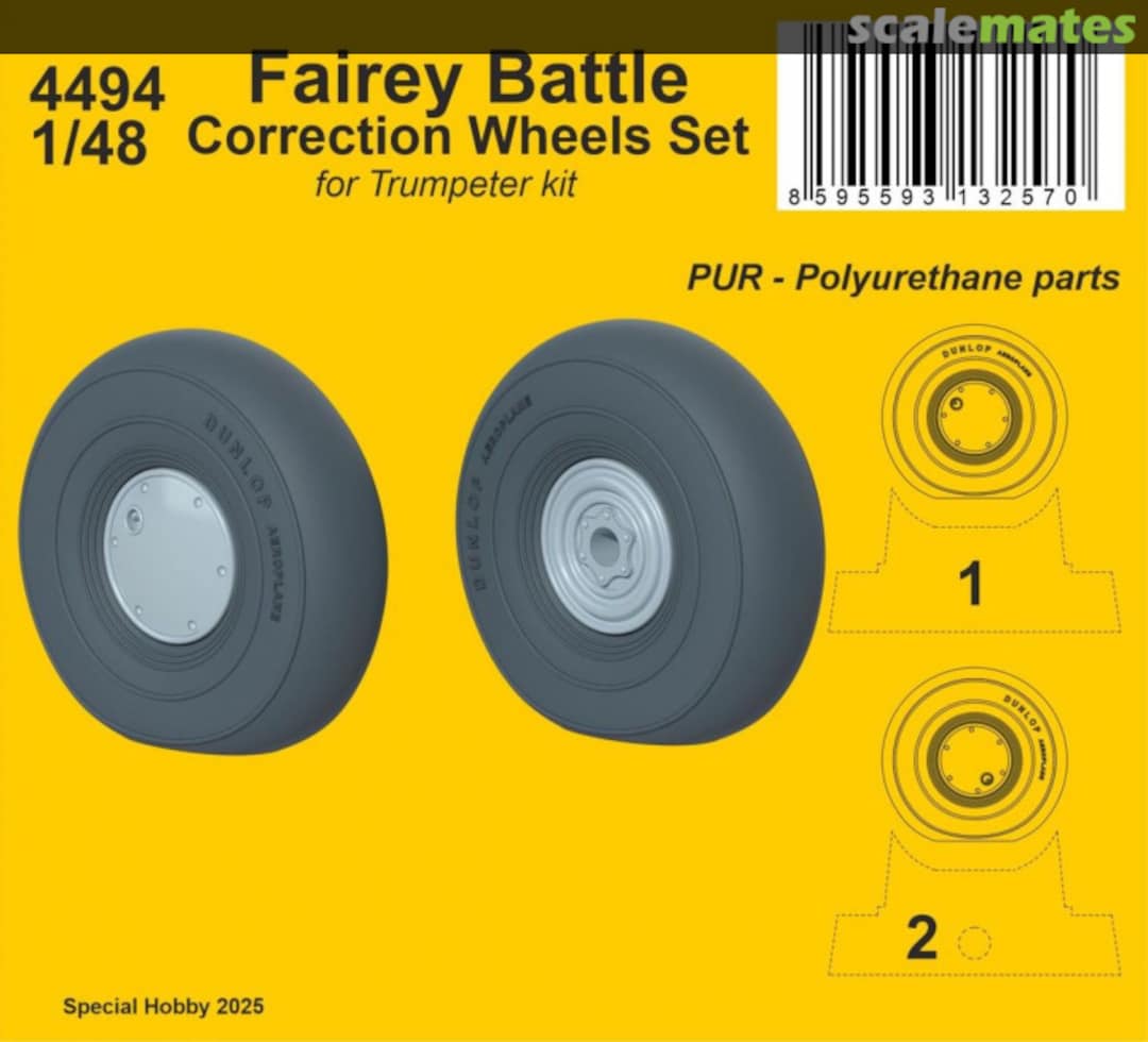 Boxart Fairey Battle Correction Wheels Set 4494 CMK