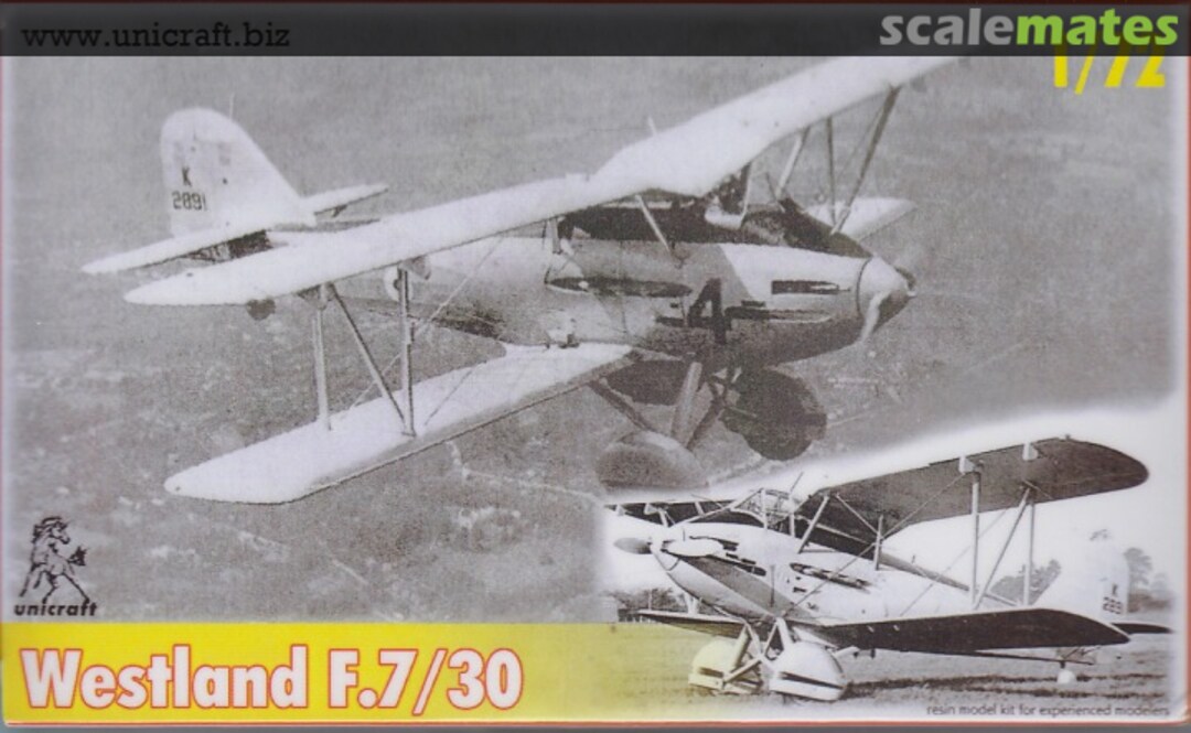 Boxart Westland F.7/30 Unicraft Models Boxart Westland F.7/30 Unicraft Models
