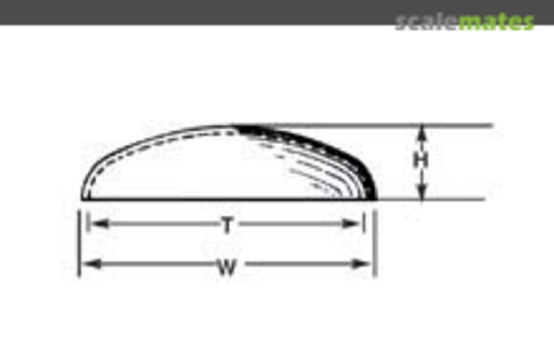 Boxart Elliptical Dome (38.1 x 33.3 x 8.3 mm) VHE-48VG Plastruct