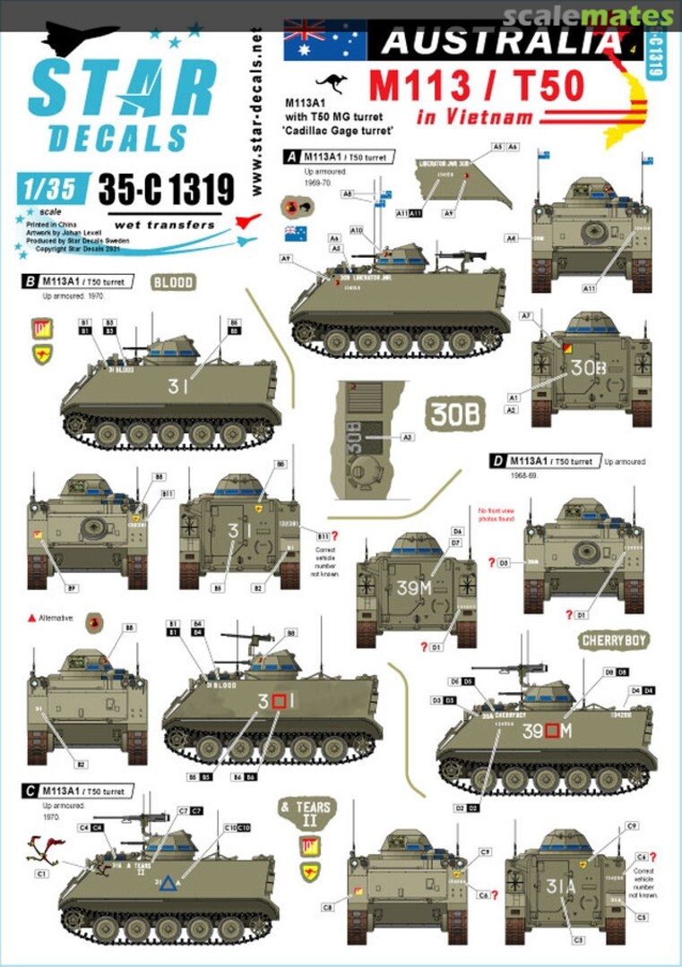 Boxart Aussie M113A1 with T50 turret 35-C1319 Star Decals Boxart Aussie M113A1 with T50 turret 35-C1319 Star Decals