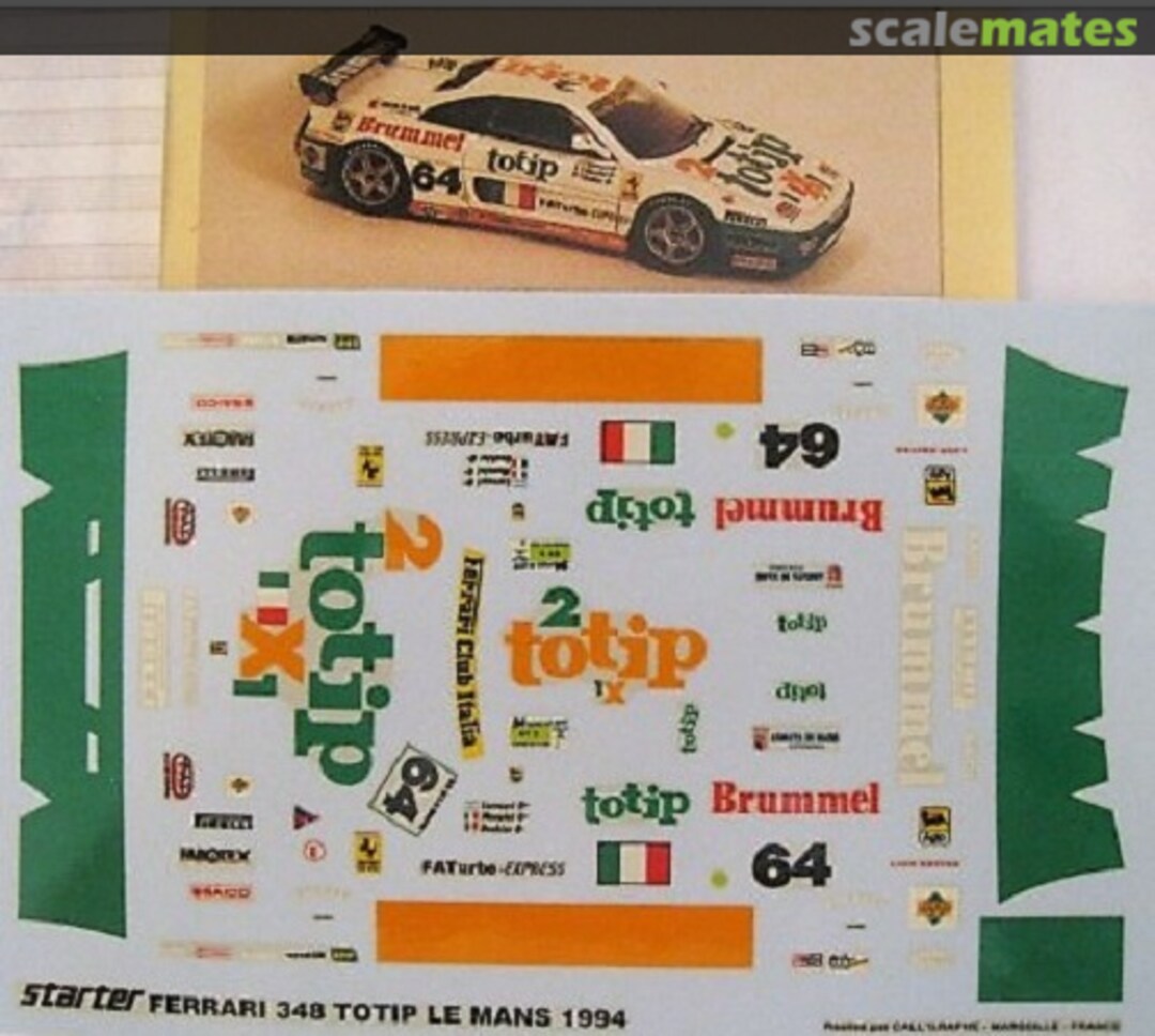 Boxart Ferrari 348 GTC-LM #98997 "totip" FER064 Starter Boxart Ferrari 348 GTC-LM #98997 "totip" FER064 Starter