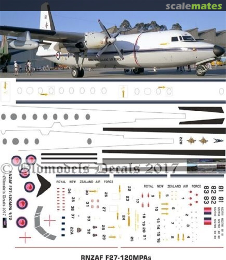 Boxart RNZAF F27 -120MPA OMD0110 Oldmodels Decals