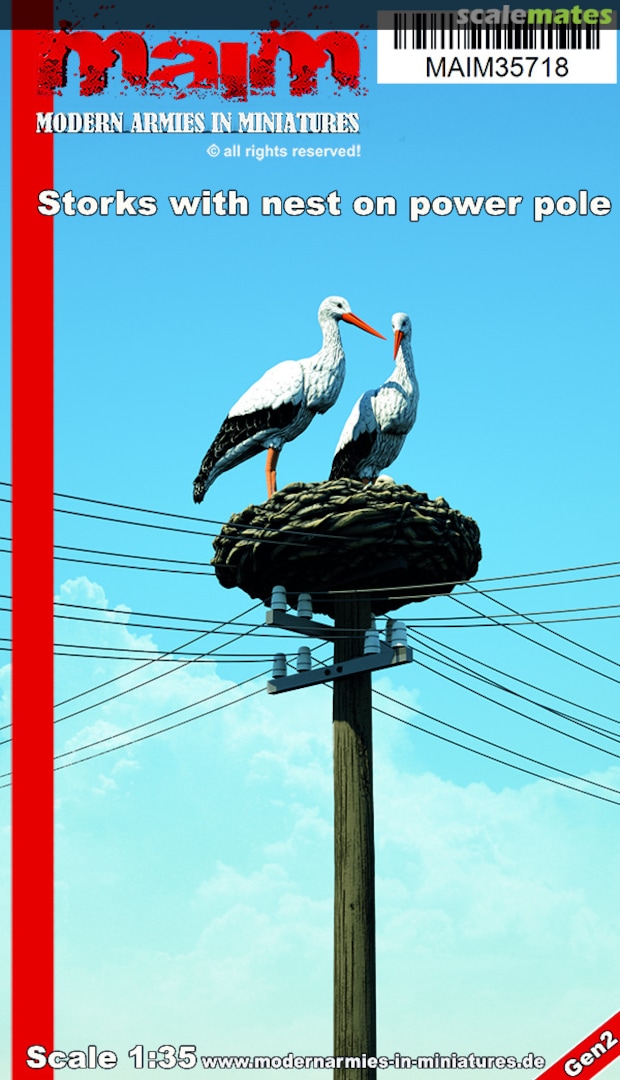 Boxart Storks with nest on power pole MAIM35718 MAiM Boxart Storks with nest on power pole MAIM35718 MAiM