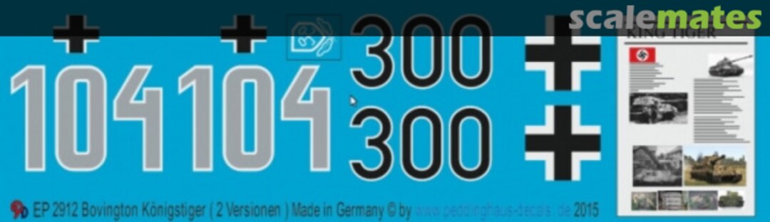 Boxart Bovington Königstiger 2 Versionen EP 2912 Peddinghaus-Decals Boxart Bovington Königstiger 2 Versionen EP 2912 Peddinghaus-Decals
