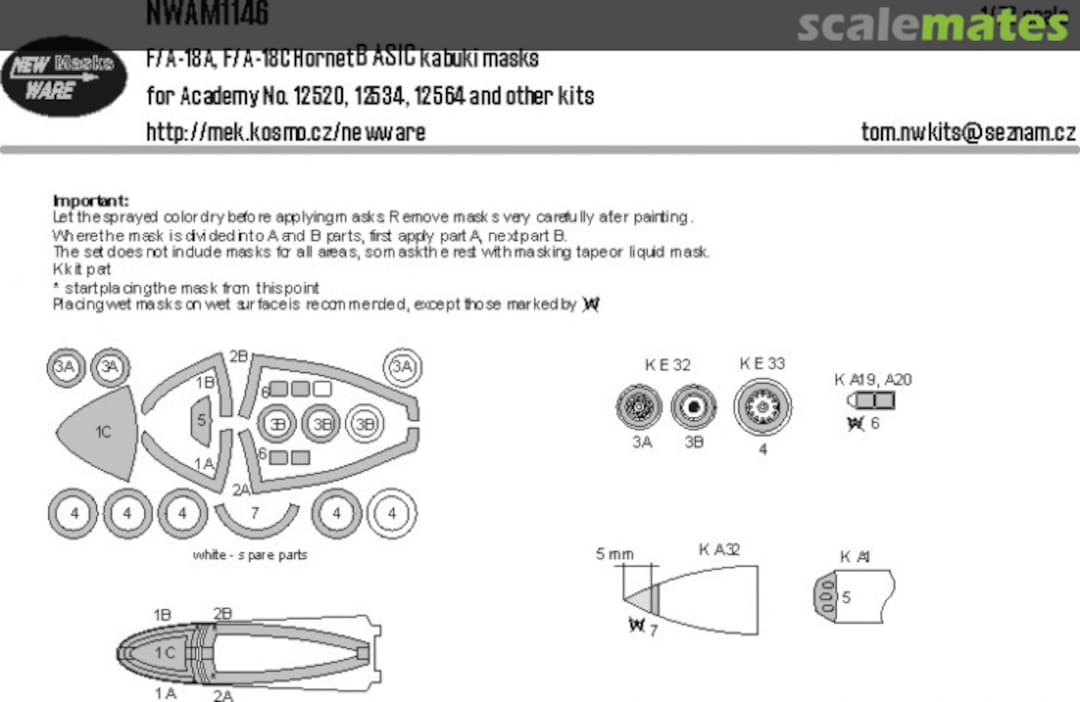 Boxart F/A-18A, F/A-18C Hornet BASIC kabuki masks NWAM1146 New Ware Boxart F/A-18A, F/A-18C Hornet BASIC kabuki masks NWAM1146 New Ware