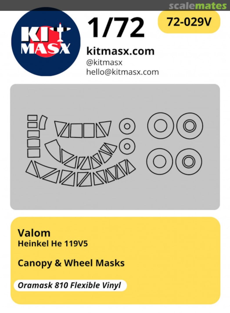 Boxart Heinkel He 119V5 Canopy & Wheel Masks 72-029V Kit Masx