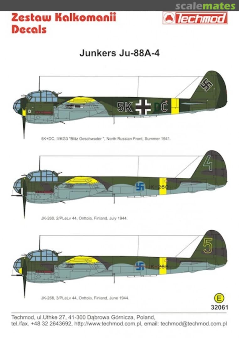 Boxart Junkers Ju-88A-4 32061 Techmod Boxart Junkers Ju-88A-4 32061 Techmod