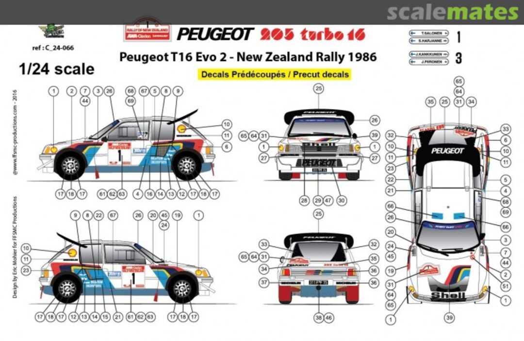 Boxart Peugeot 205 Turbo 16 E2 (311 FPF 75) "Shell" C 24-066 FFSMC Productions Boxart Peugeot 205 Turbo 16 E2 (311 FPF 75) "Shell" C 24-066 FFSMC Productions