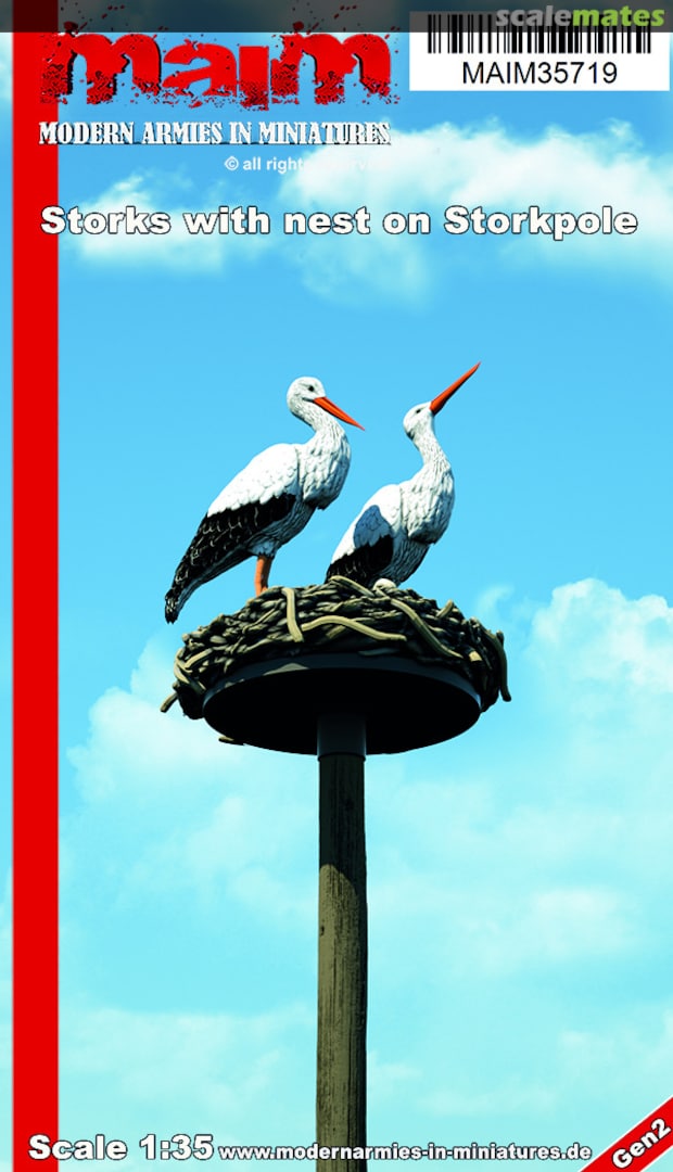 Boxart Storks with nest on stork pole MAIM35719 MAiM Boxart Storks with nest on stork pole MAIM35719 MAiM