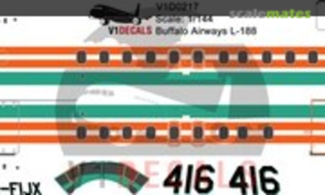 1:144 Buffalo Airways Lockheed L-188 Electra (Fire Bomber) (V1 Decals V1D0217-144)