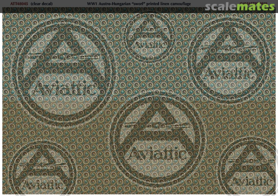 Boxart WW1 Austro-Hungarian printed linen "sworl" camouflage "factory fresh & aged varnish" ATT48045 Aviattic Boxart WW1 Austro-Hungarian printed linen "sworl" camouflage "factory fresh & aged varnish" ATT48045 Aviattic