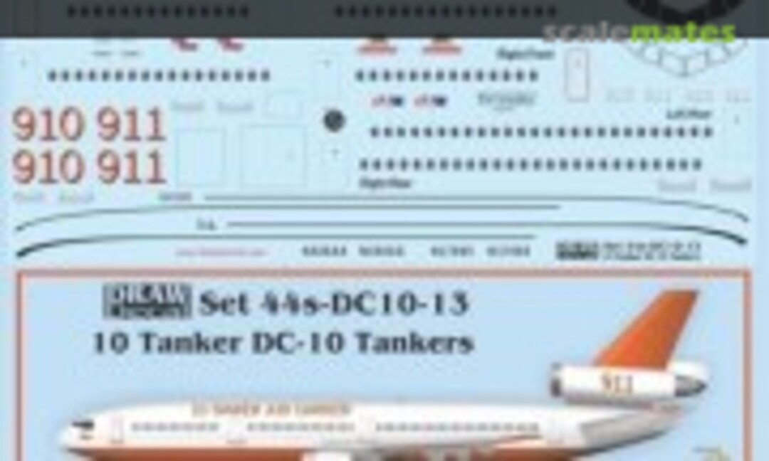 1:144 10 Tanker DC-10 Fire Bombers (Draw Decal 44-DC10-13) 44-DC10-13