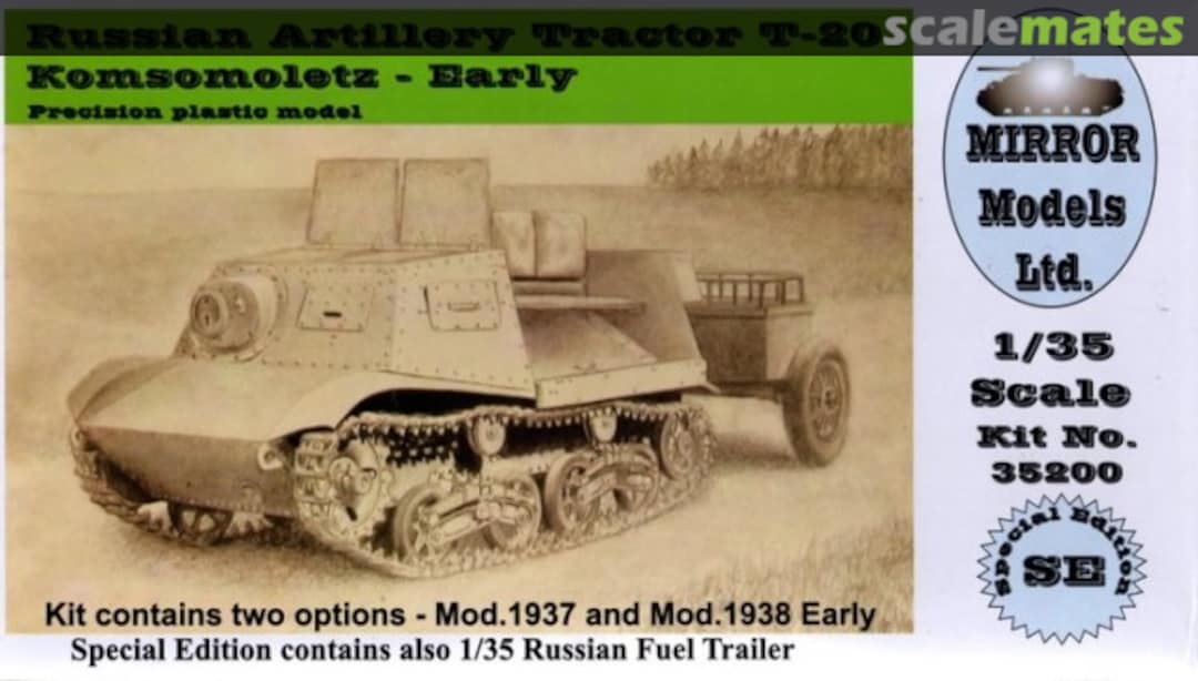 Boxart Artillery Tractor T-20 Komsomoletz 35200SE MIRROR Models Boxart Artillery Tractor T-20 Komsomoletz 35200SE MIRROR Models