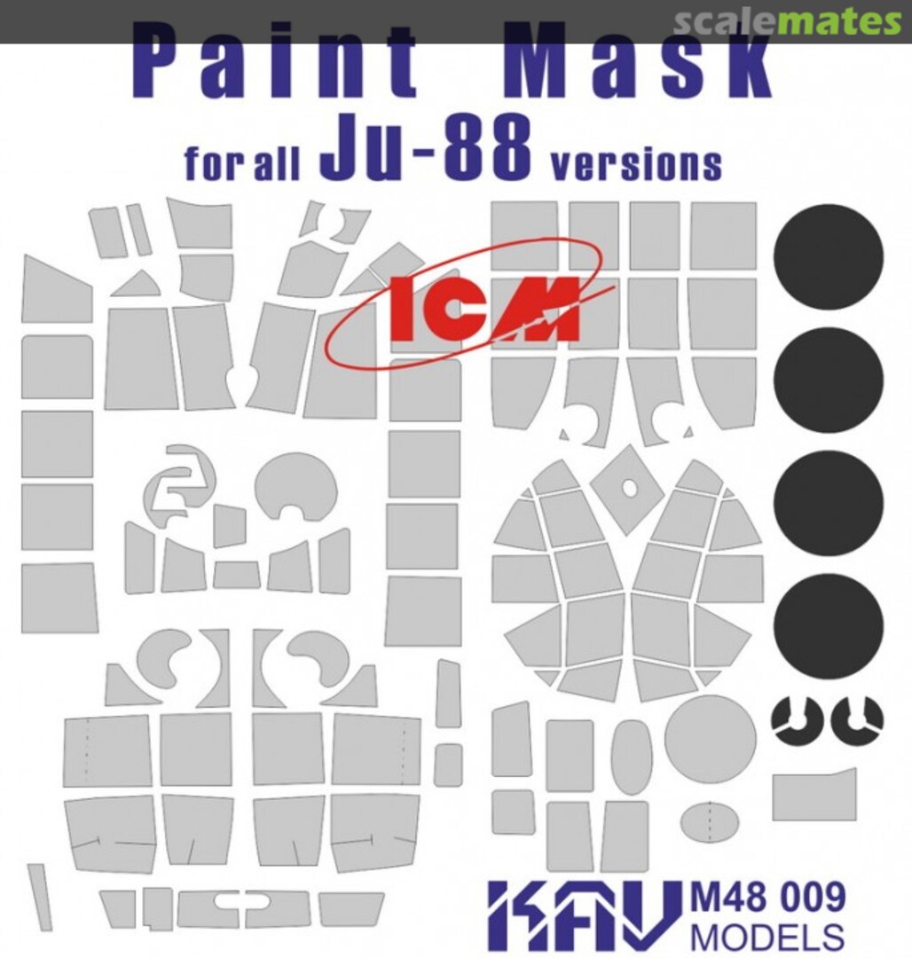 Boxart Paint Mask for Ju-88 (all ver.) KAV M48 009 KAV models Boxart Paint Mask for Ju-88 (all ver.) KAV M48 009 KAV models
