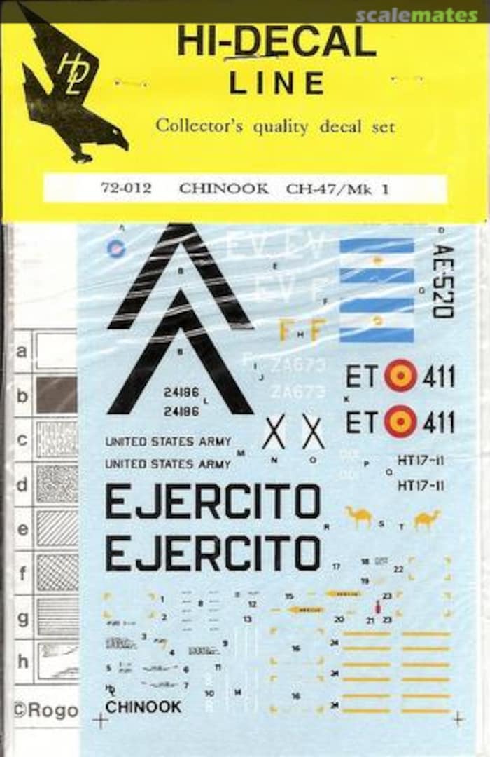 Boxart Chinook CH-47/Mk.1 72-012 Hi-Decal Line Boxart Chinook CH-47/Mk.1 72-012 Hi-Decal Line