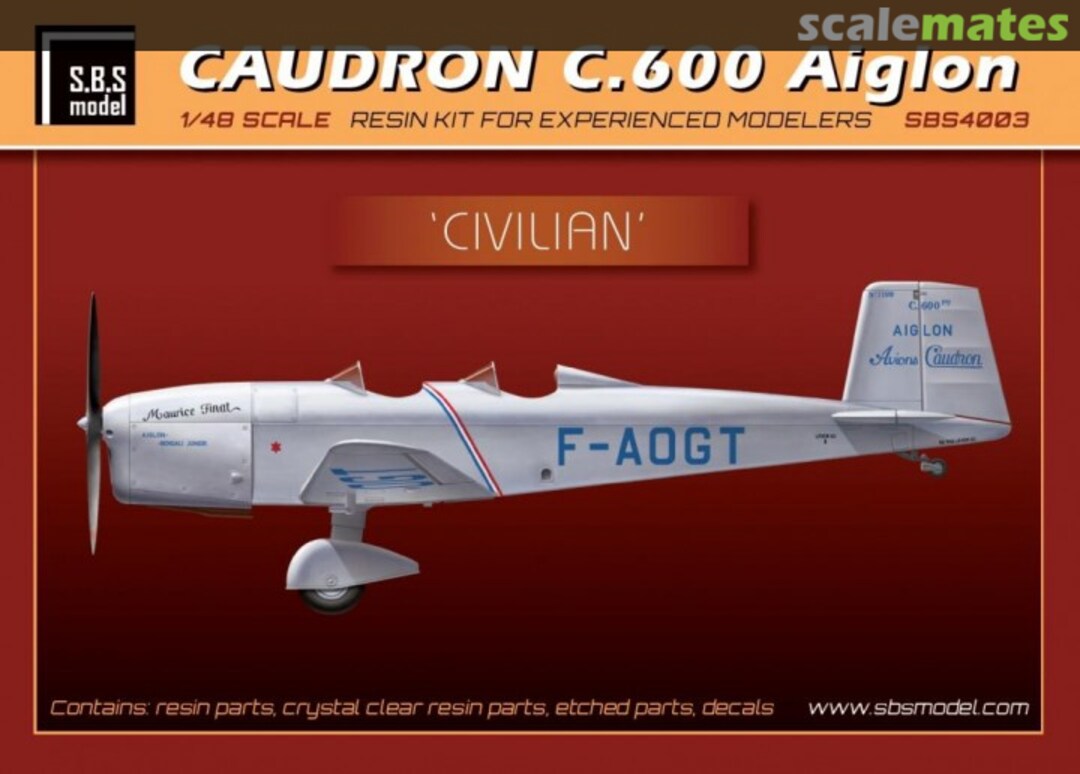 Boxart CAUDRON C.600 Aiglon Civilian SBS4003 SBS Model
