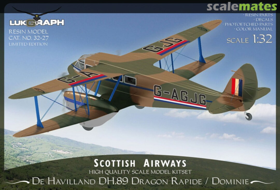 Boxart De Havilland DH.89 Dragon Rapide/Dominie 32-027 Lukgraph Boxart De Havilland DH.89 Dragon Rapide/Dominie 32-027 Lukgraph