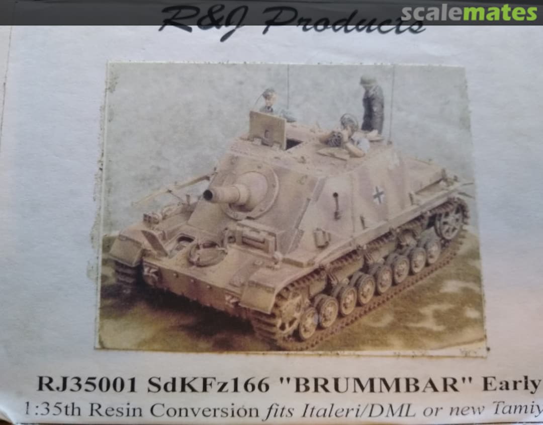 Boxart Early production Brummbär Ausf E, F, or G conversion. RJ35001 R & J Products Boxart Early production Brummbär Ausf E, F, or G conversion. RJ35001 R & J Products