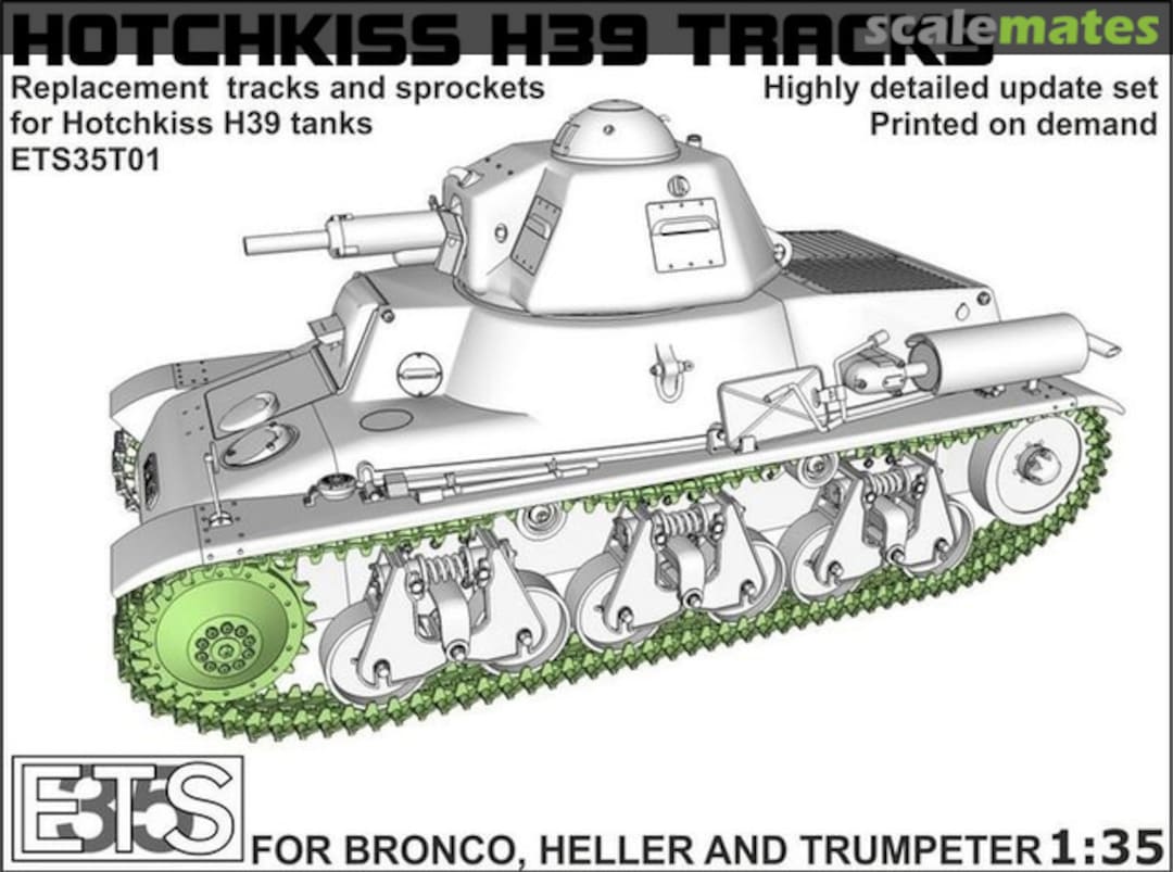 Boxart Hotchkiss H39 tracks and sprockets ETS35T01 ETS35 Boxart Hotchkiss H39 tracks and sprockets ETS35T01 ETS35