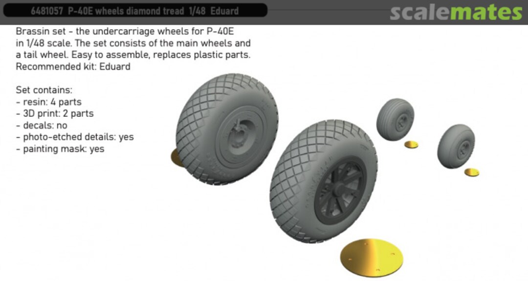 Boxart P-40E Wheels Diamond Tread 6481057 Eduard Boxart P-40E Wheels Diamond Tread 6481057 Eduard