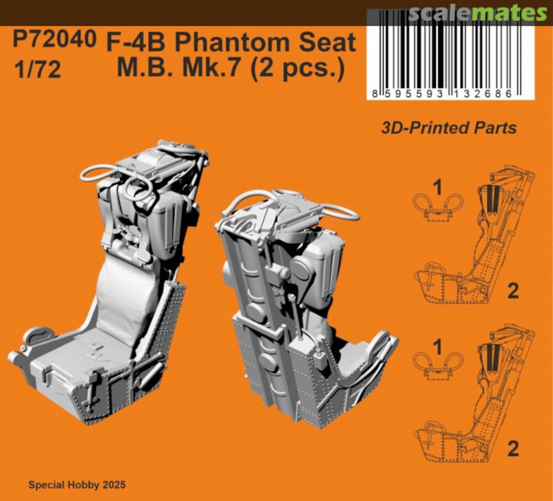 Boxart F-4B Phantom Seat - M.B. Mk.7 (2 pcs.) P72040 CMK Boxart F-4B Phantom Seat - M.B. Mk.7 (2 pcs.) P72040 CMK