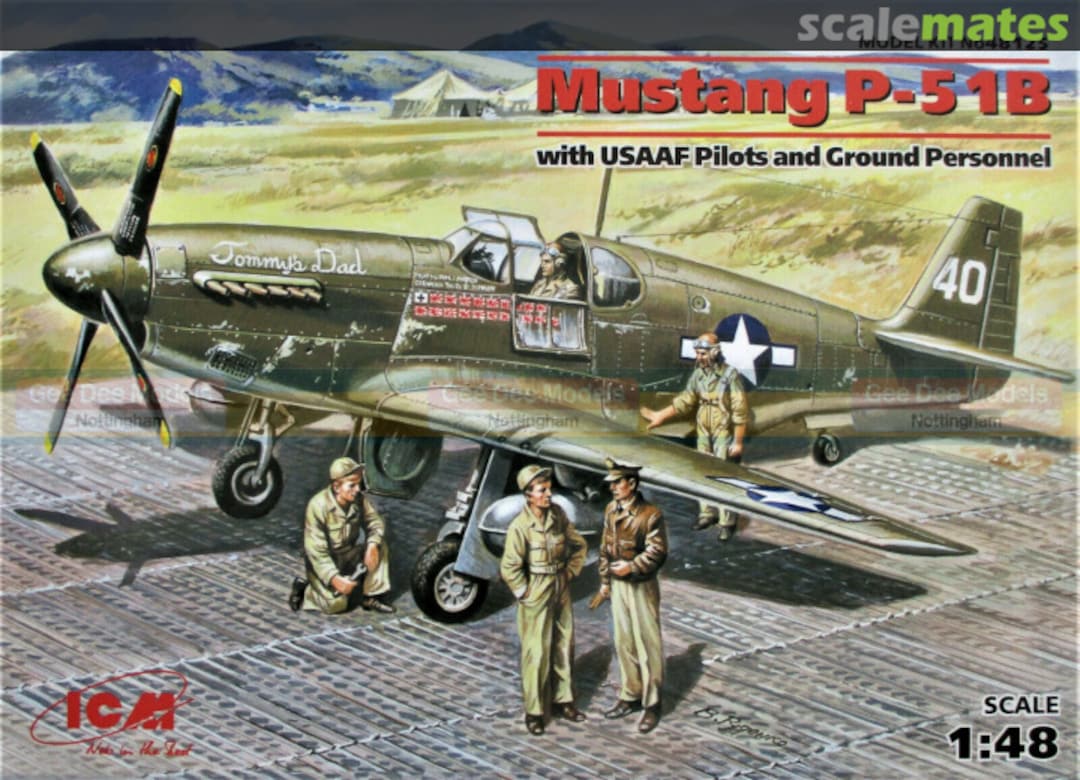 Boxart Mustang P-51B with USAAF Pilots and Ground Personnel 48125 ICM Boxart Mustang P-51B with USAAF Pilots and Ground Personnel 48125 ICM