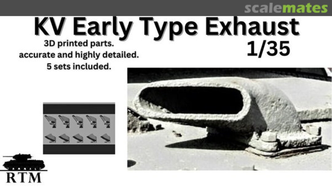 Boxart KV Early Type Exhaust RTM-071 Resin Tech Models Boxart KV Early Type Exhaust RTM-071 Resin Tech Models
