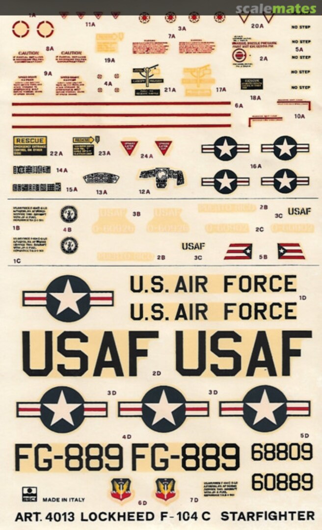 Contents Lockheed F-104C Starfighter 4013 ESCI/Scale Craft Contents Lockheed F-104C Starfighter 4013 ESCI/Scale Craft