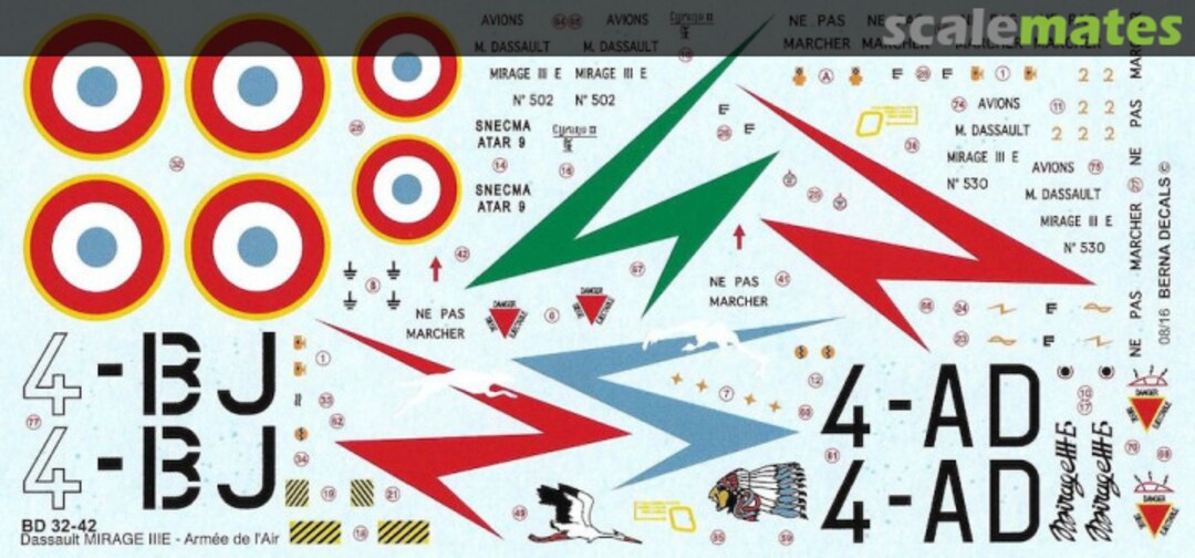 Boxart Mirage IIIE Armée de l'Air BD 32-42 Berna Decals Boxart Mirage IIIE Armée de l'Air BD 32-42 Berna Decals