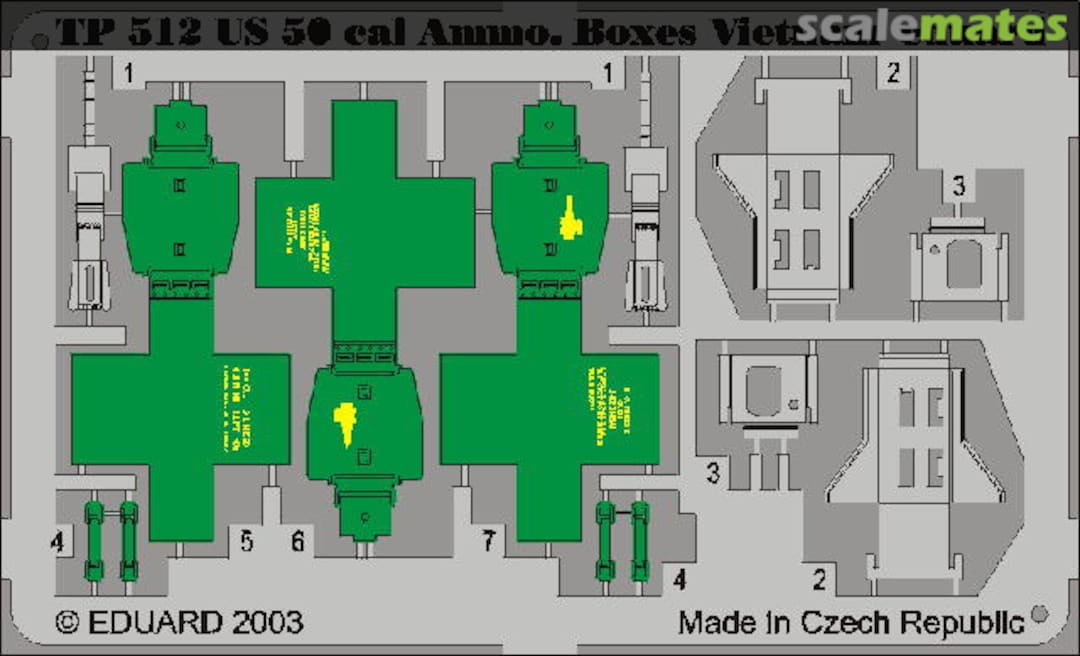Boxart US Cal.0.50 Ammo. Boxes Vietnam TP512 Eduard